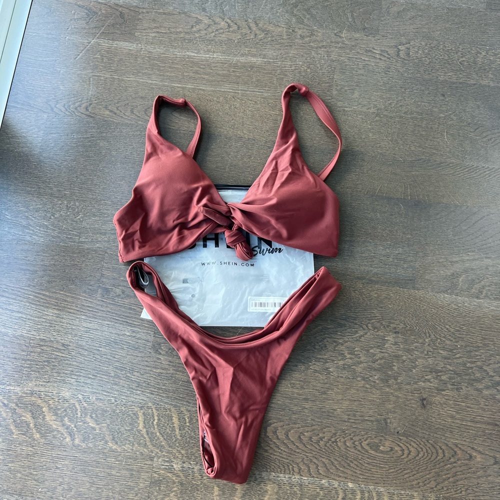 SHEIN Women's Brick Red Bikini Set